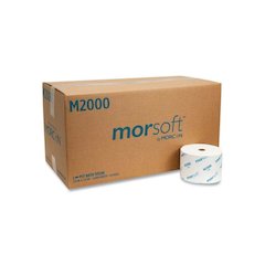 Small Core Bath Tissue, Septic Safe, 1-Ply, White, 2,000 Sheets/Roll, 24 Rolls/Carton