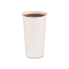Paper Hot Cups, 20 oz, White, 50/Sleeve, 12 Sleeves/Carton