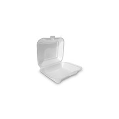 Foam Hinged Lid Container, 7.81" x 3.38" x 8.75", White