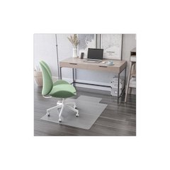 EconoMat Non-Studded All Day Use Chair Mat for Hard Floors, Rectangular with Lip, 46" x 60", Clear, Ships Flat