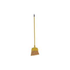 Corn Fiber Angled-Head Lobby Brooms, 55" Length, Yellow, 12/Carton