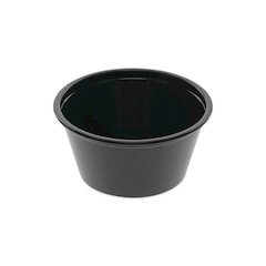 Plastic Portion Cup, 2 oz, Black, 200/Bag, 12 Bags/Carton