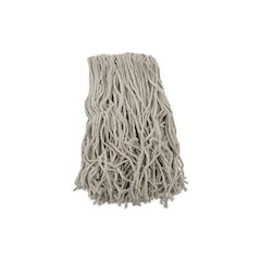 Banded Mop Head, Cotton, Cut-End, White, 16 oz, 12/Carton