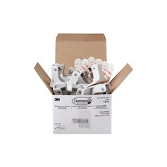 Broom Gripper, 3.12w x 1.85d x 3.34h, White/Gray, 6 Grippers/16 Strips/Pack