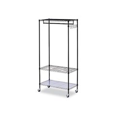 Wire Shelving Garment Rack, 30 Garments, 36w x 18d x 75h, Black