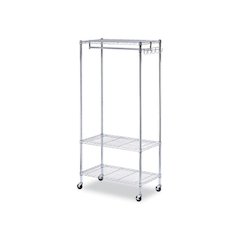 Wire Shelving Garment Rack, 30 Garments, 36w x 18d x 75h, Silver