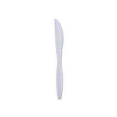 Heavyweight Wrapped Polypropylene Cutlery, Knife, Plastic, White, 1,000/Carton