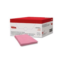 Tuff-Job Foodservice Towels, 12 x 24, Pink/White, 200/Carton