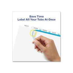 Print and Apply Index Maker Clear Label Dividers, Extra Wide Tab, 5-Tab, White Tabs, 11.25 x 9.25, White, 1 Set
