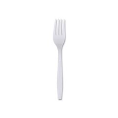 Heavyweight Wrapped Polypropylene Cutlery, Fork, Plastic, White, 1,000/Carton