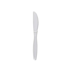 Heavyweight Polypropylene Cutlery, Knife, Plastic, White, 1,000/Carton