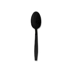 Heavyweight Polypropylene Cutlery, Spoon, Plastic, Black, 1,000/Carton