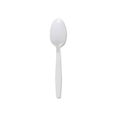 Heavyweight Polypropylene Cutlery, Spoon, Plastic, White, 1,000/Carton