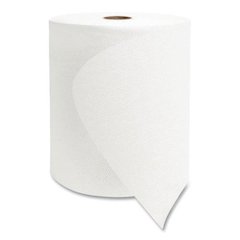 Valay Universal TAD Roll Towels, 1-Ply, 8 x 600 ft, White, 6 Rolls/Carton