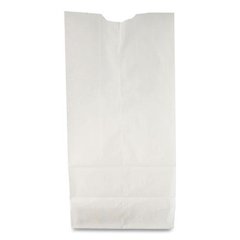 Grocery Paper Bags, 10# Size, 35# Basis Weight, 7" x 4.38" x 13.75", White, 500/Bundle