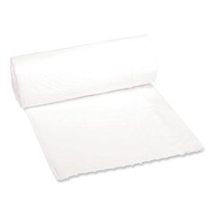Low-Density Waste Can Liners, 16 gal, 0.4 mil, 24" x 32", White, Perforated Roll, 25 Bags/Roll, 20 Rolls/Carton