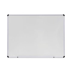 Modern Melamine Dry Erase Board with Aluminum Frame, 48" x 36", White Surface, Satin Aluminum Frame