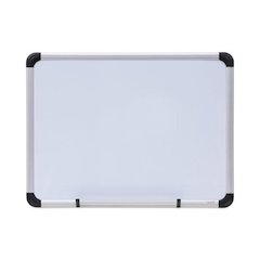 Magnetic Steel Dry Erase Marker Board, 24" x 18", White Surface, Satin Aluminum Frame