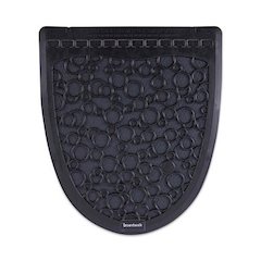 Disposable Urinal Floor Mat 2.0, Shield-Shaped, Black/Gray Slip-Resistant Surface, 17.5" x 20", 6/Carton