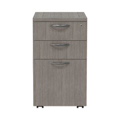 Alera Valencia Series Mobile Pedestal File, Left/Right, 3-Drawer: Box/Box/File, Legal/Letter, Gray, 15.88 x 20.5 x 28.39