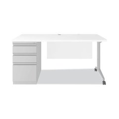Hirsh Modern Teacher's Desk, Arctic Silver / White