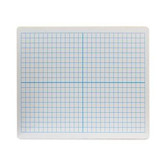 Graphing Two-Sided Dry Erase Board, Computational Grid Format, 12" x 9", White Surface, 12/Pack