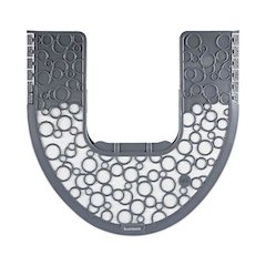 Commode Mat 2.0 Disposable Toilet Floor Mat, U-Shaped, Gray/White Non-Slip Surface, 22" x 22", 6/Carton