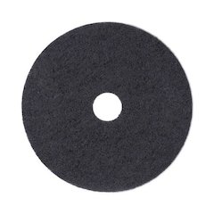 Stripping Floor Pads, 19" Diameter, Black, 5/Carton
