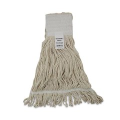 Mop Head, Pro Loop Web/Tailband, Premium Saddleback Head, Cotton, 24 oz, White, 12/Carton