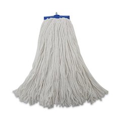 Mop Head, Economical Lie-Flat Head, Rayon Fiber, 20 oz, White, 12/Carton