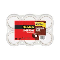 3750 Commercial Grade Packaging Tape, 3" Core, 1.88" x 54.6 yds, Clear, 6/Pack