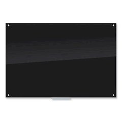 Black Glass Dry Erase Board, 72" x 48" (Actual Size: 70" x 47"), Black Surface