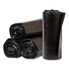 Eco Strong Plus Can Liners, 40 gal, 1.7 mil, 40" x 46", Black, Perforated Roll, 100/Carton