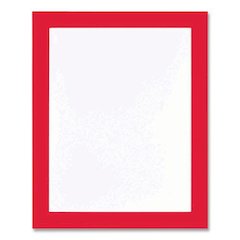 Self Adhesive Sign Holders, 11 x 17 Insert, Clear with Red Border, 2/Pack