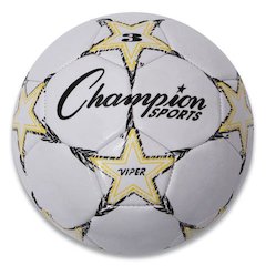 VIPER Soccer Ball, No. 3 Size, 7.25" to 7.5" Diameter, White