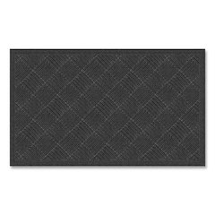 Ecomat Crosshatch Entry Mat, Rectangular, Charcoal Gray Crush-Resistant Ribbed Surface, 36" x 60"