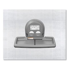 Baby Changing Station, Wall Horizontal Mount, 36.5 x 21.25, Gray