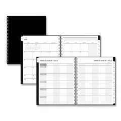 Teacher's Solid Black Weekly/Monthly Lesson Planner, 9 Classes, 11 x 8.5 Sheets, 12-Month (July to June), 2025 to 2026