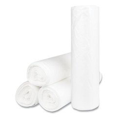High-Density Commercial Can Liners, 56 gal, 14 mic, 43" x 48", Natural, Interleaved Roll, 25 Bags/Roll, 8 Rolls/Carton