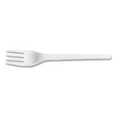 White CPLA Cutlery, General Purpose Fork, Plastic, White, 1,000/Carton