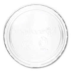 Portion Pot Lids, Fits Vegware 2 oz to 4 oz Portion Pots, Plastic, Clear, 2,000/Carton