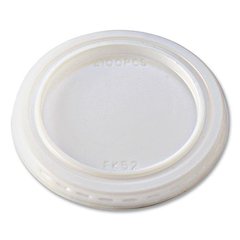 Portion Cup Lids, Fits 1 oz Squat Portion Cups, Plastic, Clear, 125/Sleeve, 20 Sleeves/Carton