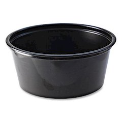 Portion Cups, 3.25 oz, Plastic, Black, 125/Sleeve, 20 Sleeves/Carton