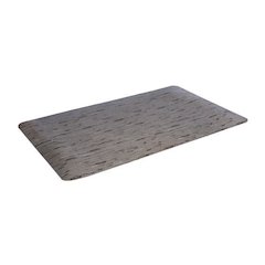 Cushion-Step Marbleized Rubber Mat, Rectangular, Gray Smooth Surface, 24" x 36"