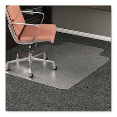 RollaMat Frequent Use Chair Mat for Medium Pile Carpet, Rectangular with Lip, Beveled Edges, 36" x 48", Clear, Ships Flat