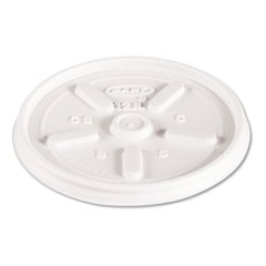 Plastic Lids for Foam Cups, Bowls and Containers, Vented, Fits 6 oz to 14 oz, White, 100/Pack, 10 Packs/Carton