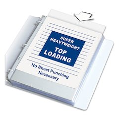 Polypropylene Sheet Protectors, Super Heavy-Duty, Side: 3-Hole Punched, Top Load 8.5 x 11 Insert, Nonglare Clear, 50/Box