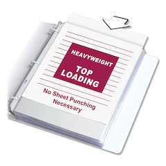 Polypropylene Sheet Protectors, Heavy-Duty, Side: 3-Hole Punched, Top Load 8.5 x 11 Insert, Nonglare Clear Front, 50/Box