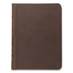 Vintage Hardback Zipper Portfolio, Vinyl, Dark Brown, 11 x 8.5