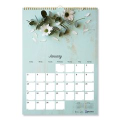 Romantic Wall Calendar, Floral Photography, 12 x 17, White/Multicolor Sheets, 12-Month (Jan to Dec): 2026